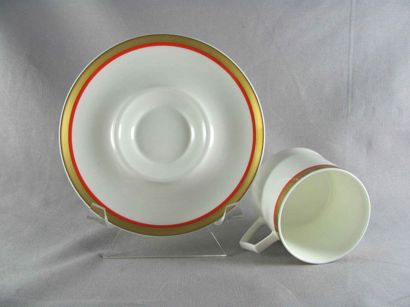1970s Mikasa Cabernet Orange Gold Bone China Service for 4 Dinnerware - 20 Piece Set - 10