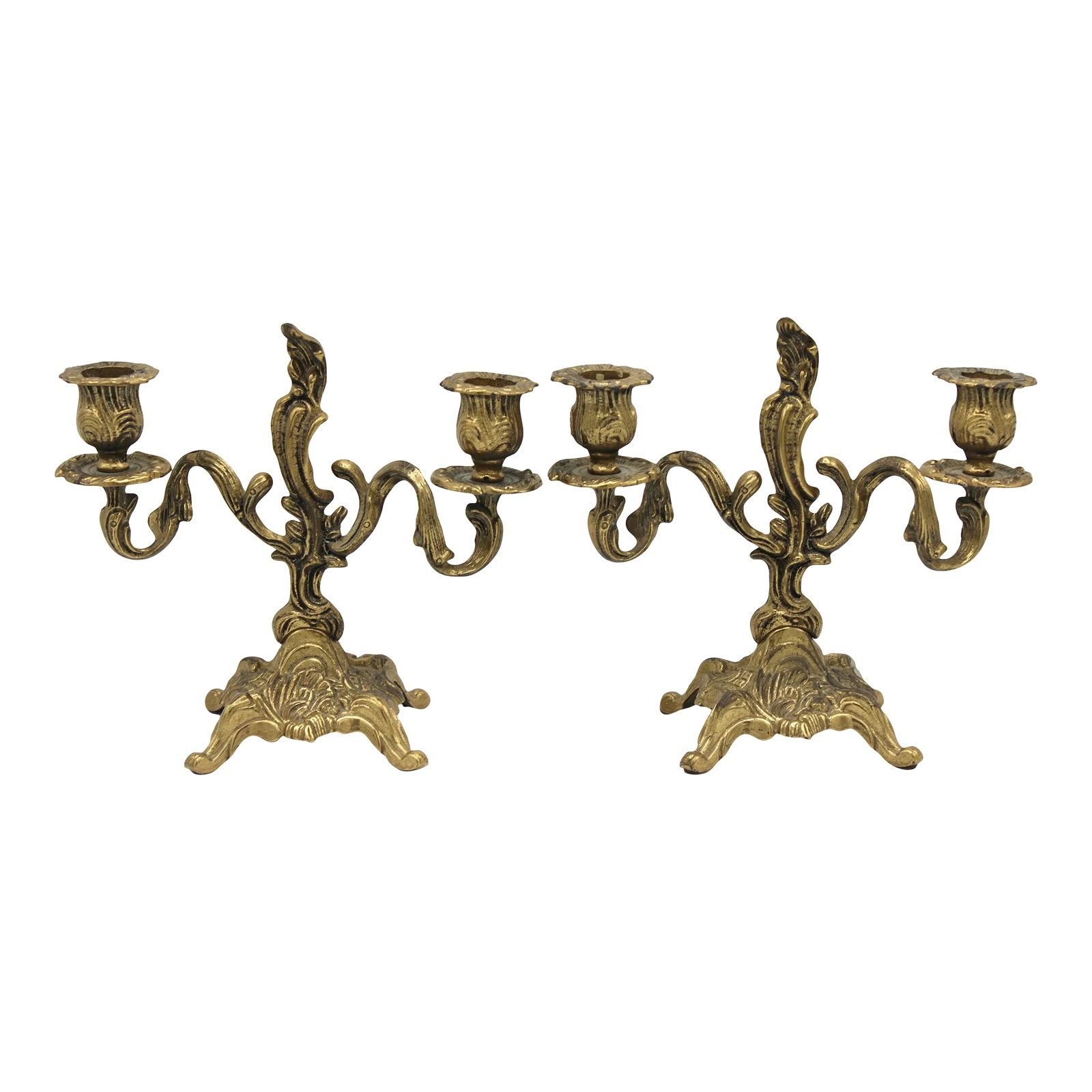 Mid Century Italian Rococo Brass Candelabras (1 of 13)