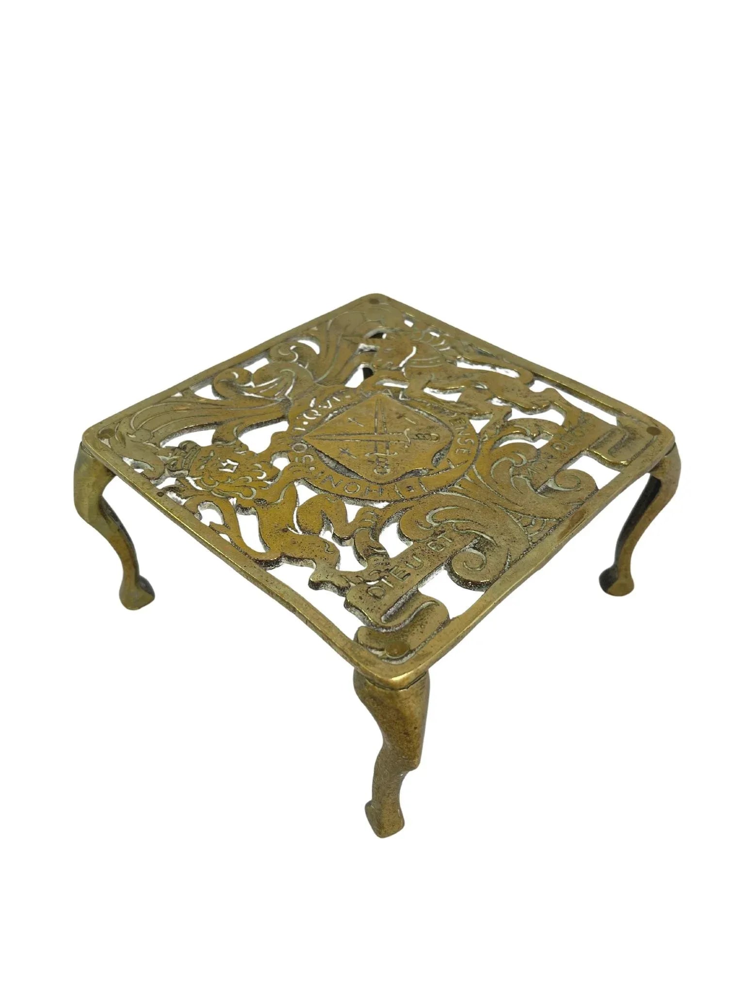 Antique Brass Trivet - 2