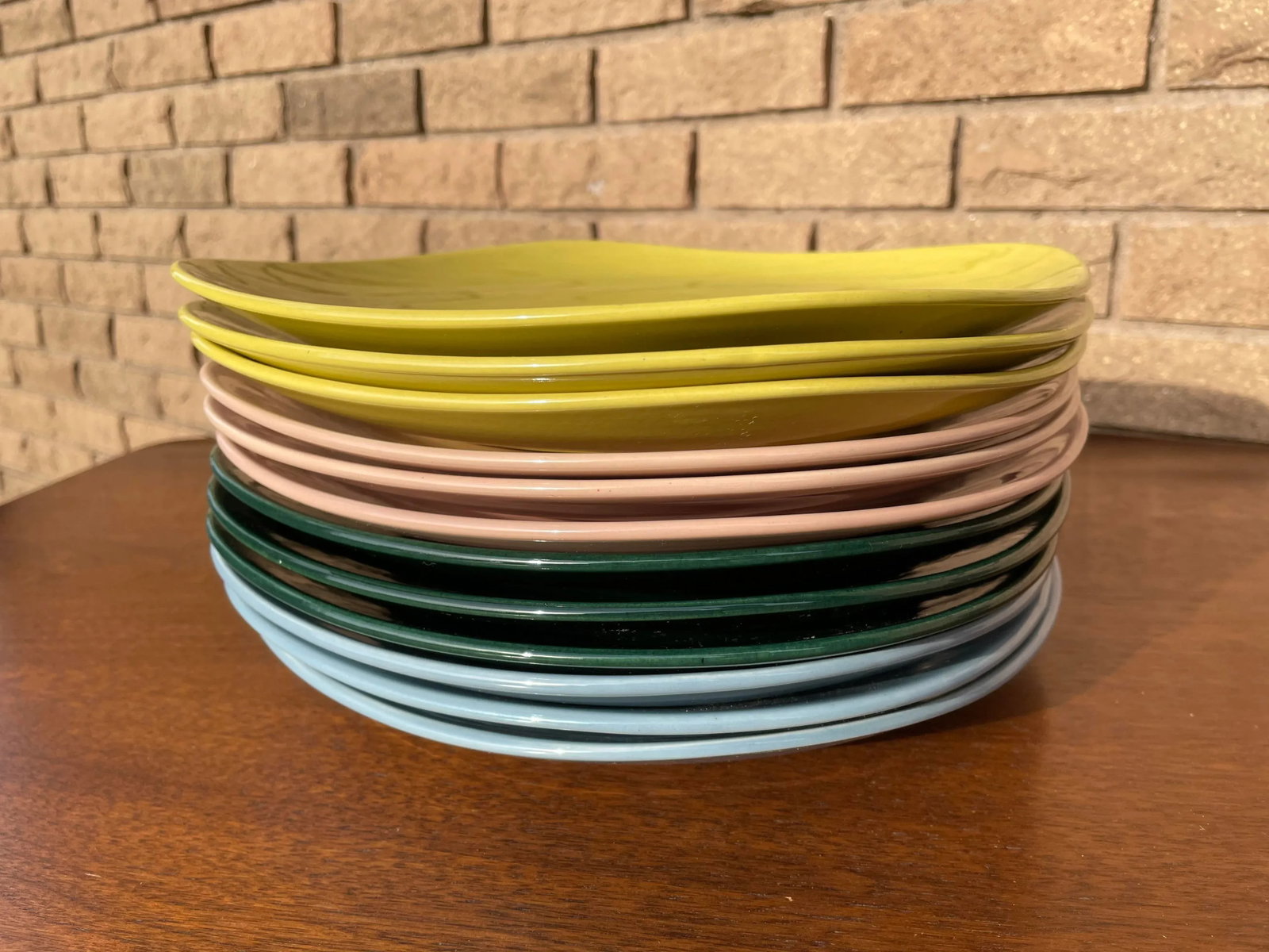 Mid-Century Colored Poppy Trail California Pottery Plates- Set of 12 - 2