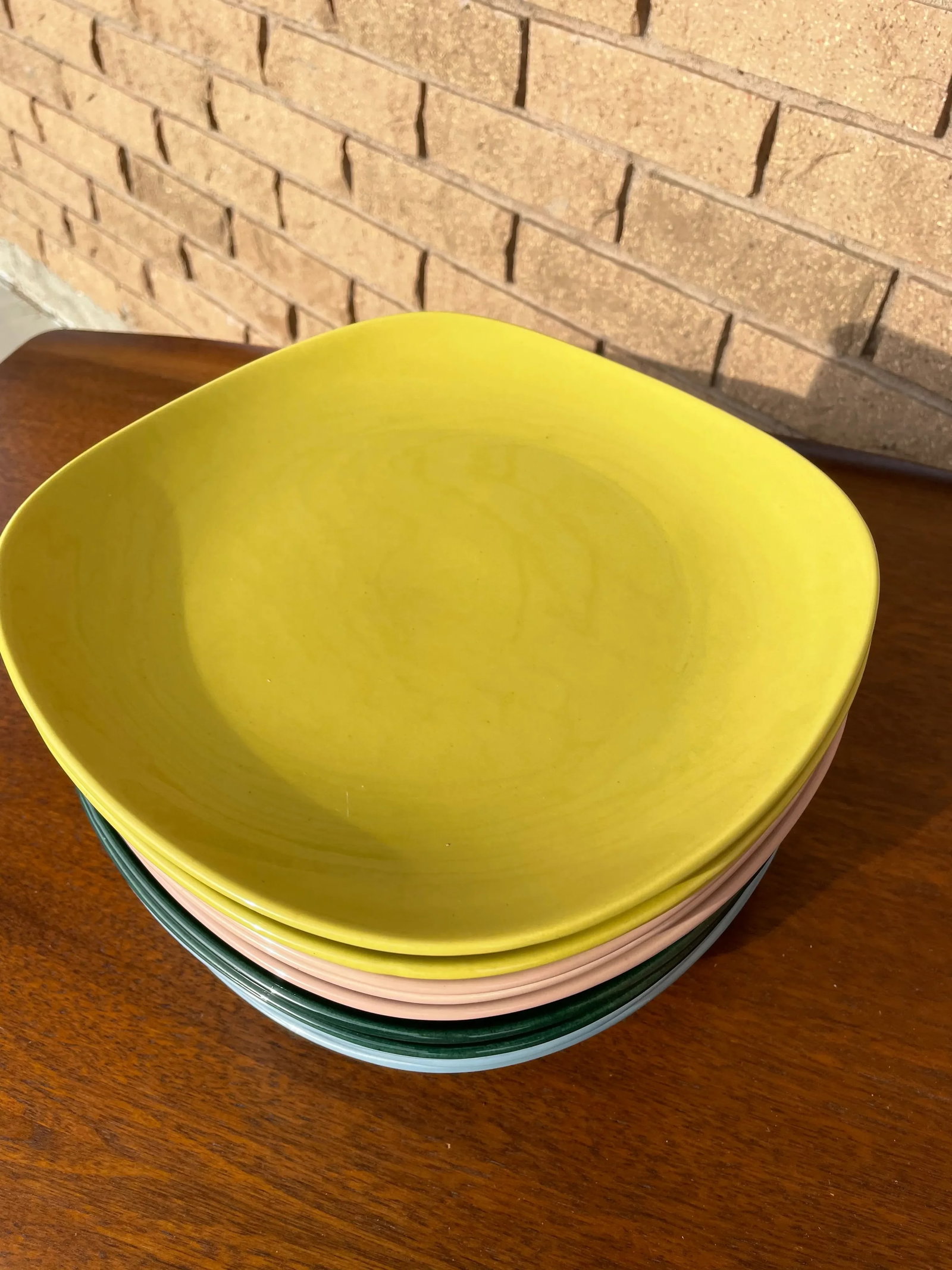 Mid-Century Colored Poppy Trail California Pottery Plates- Set of 12 - 3