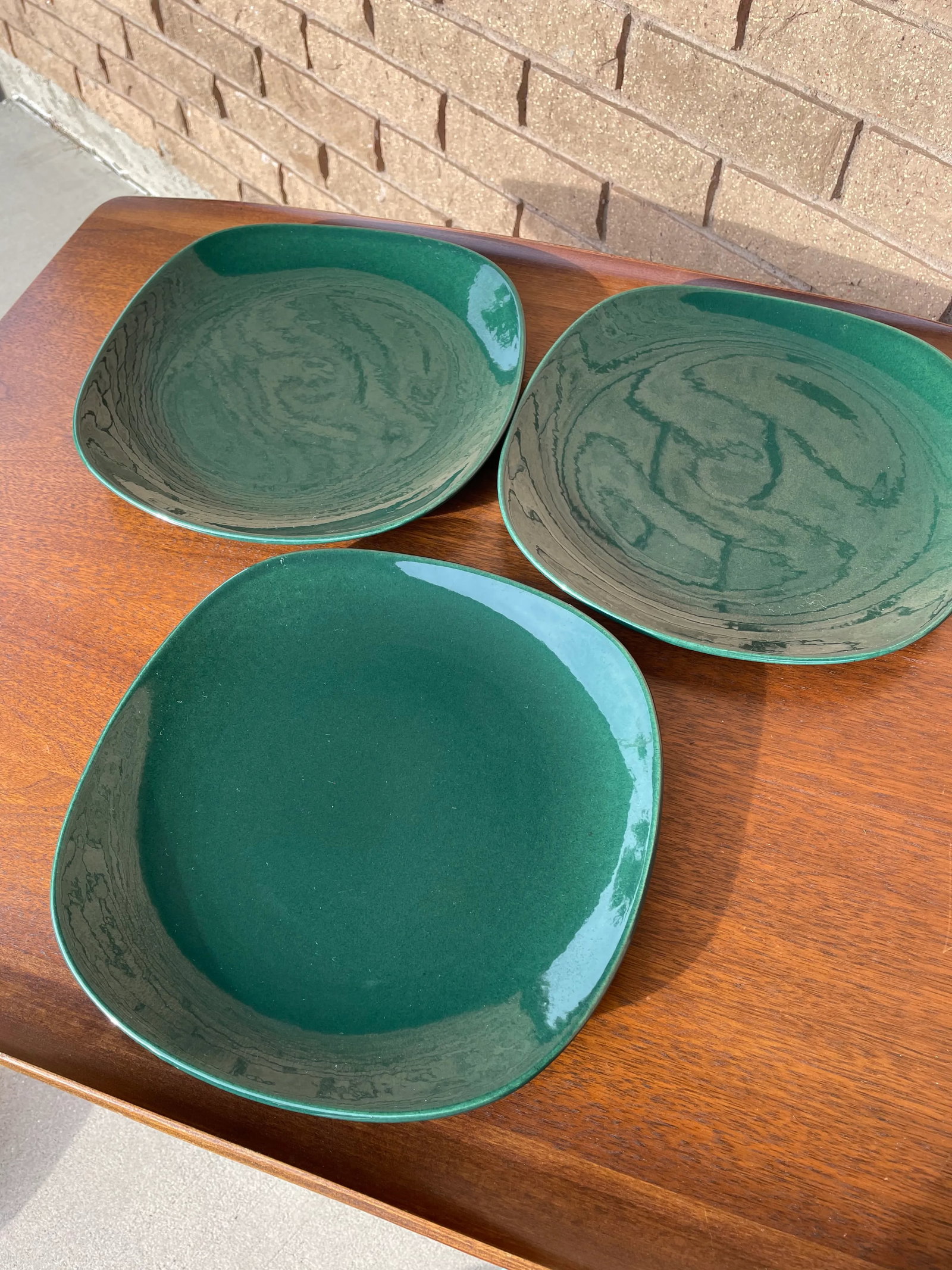 Mid-Century Colored Poppy Trail California Pottery Plates- Set of 12 - 8