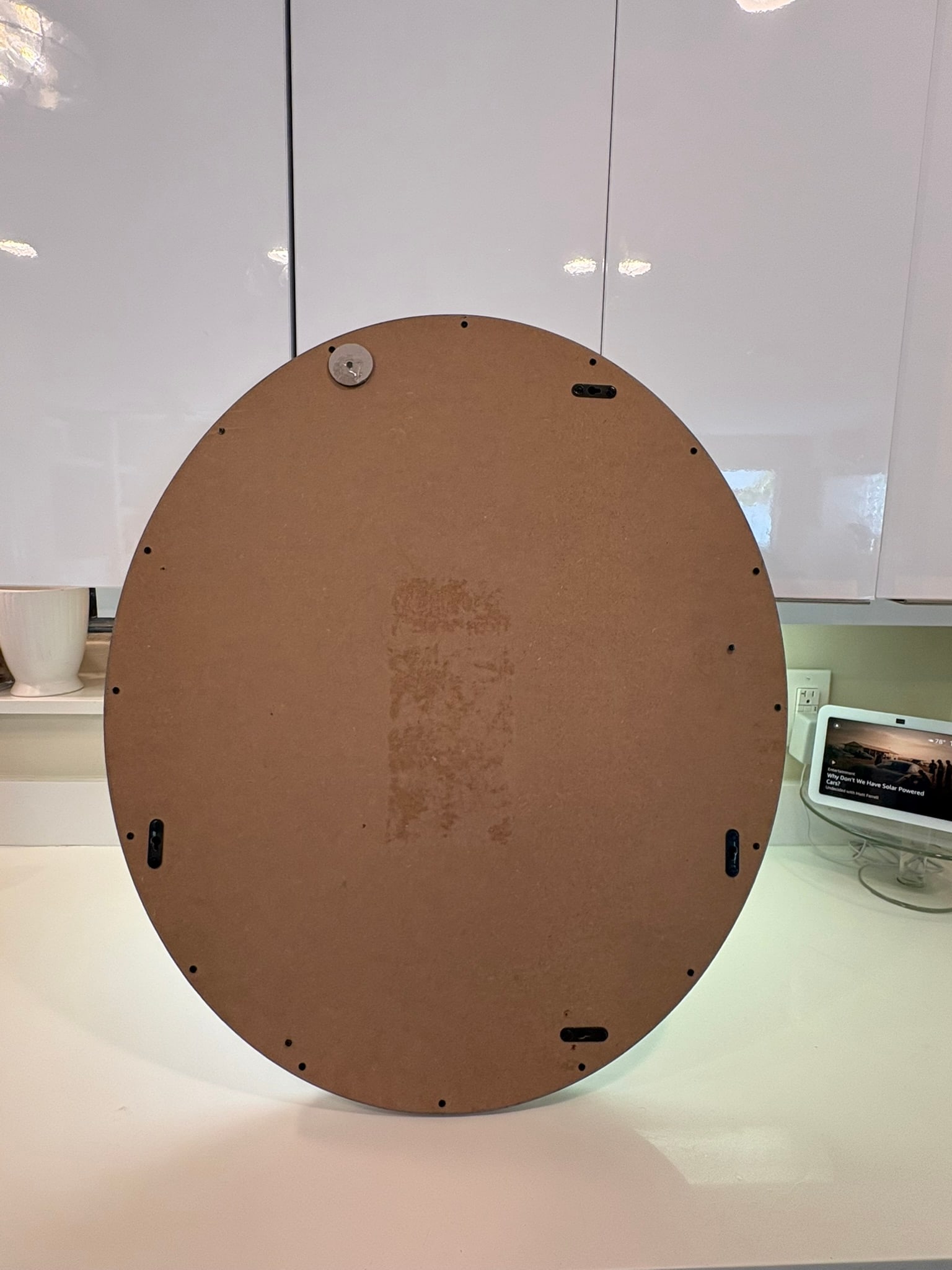Baroque Oval Wall Mirror in Distressed White - 4