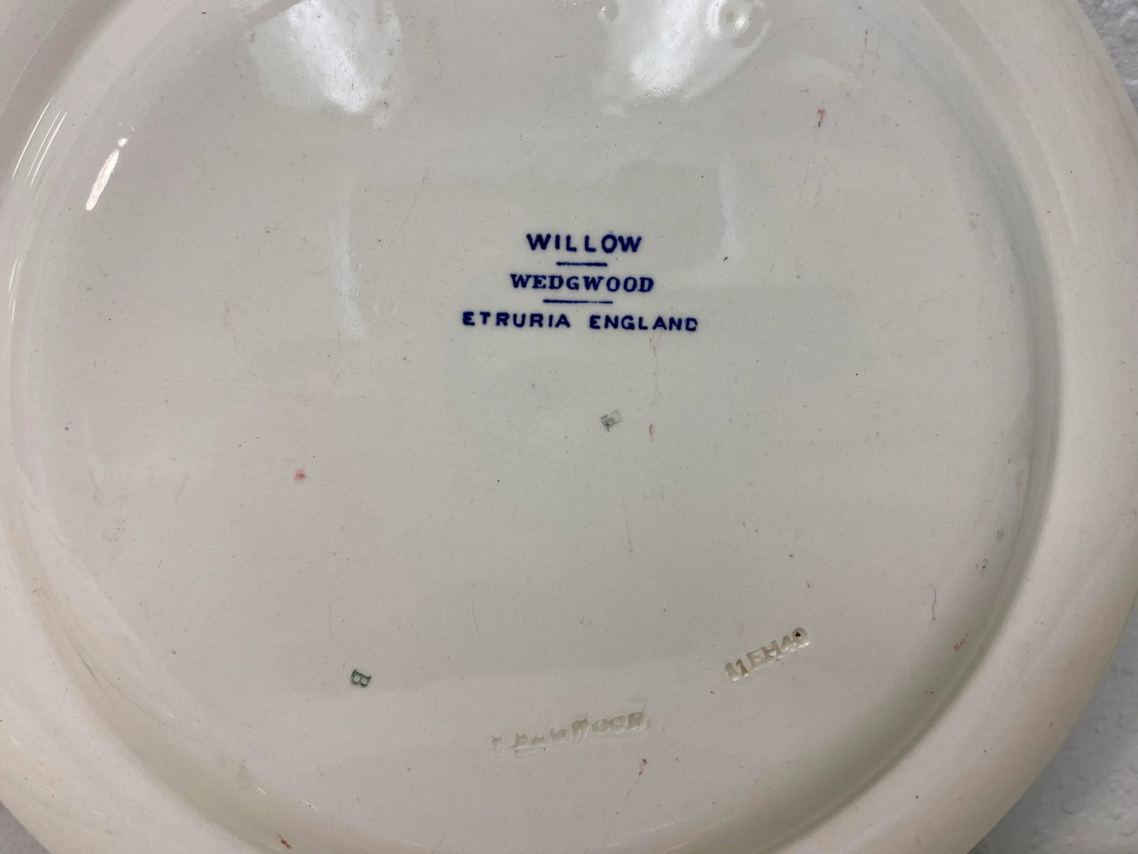 Set of 4 Antique Wedgwood Blue Willow Dinner Plates Made in England - 6