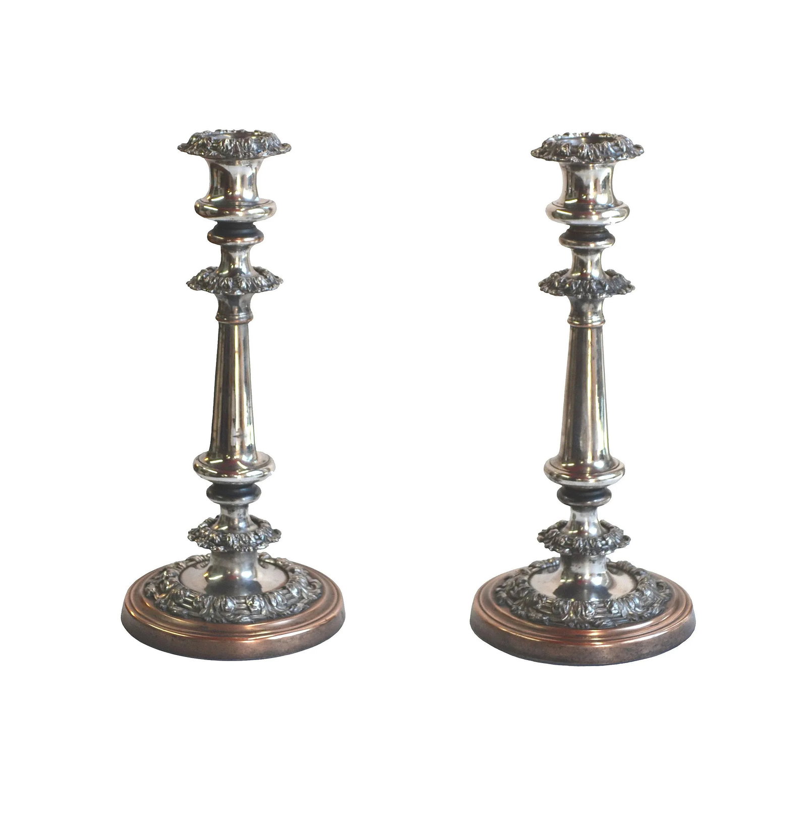 19th Century Georgian Sheffield Silverplate Candlesticks- a Pair - 13