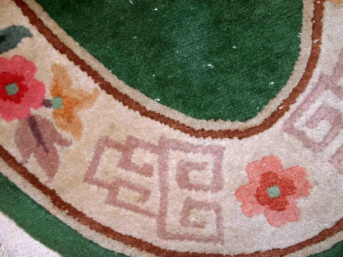 1930s Handmade Vintage Art Deco Chinese Rug 2.6' X 5.2' - 3