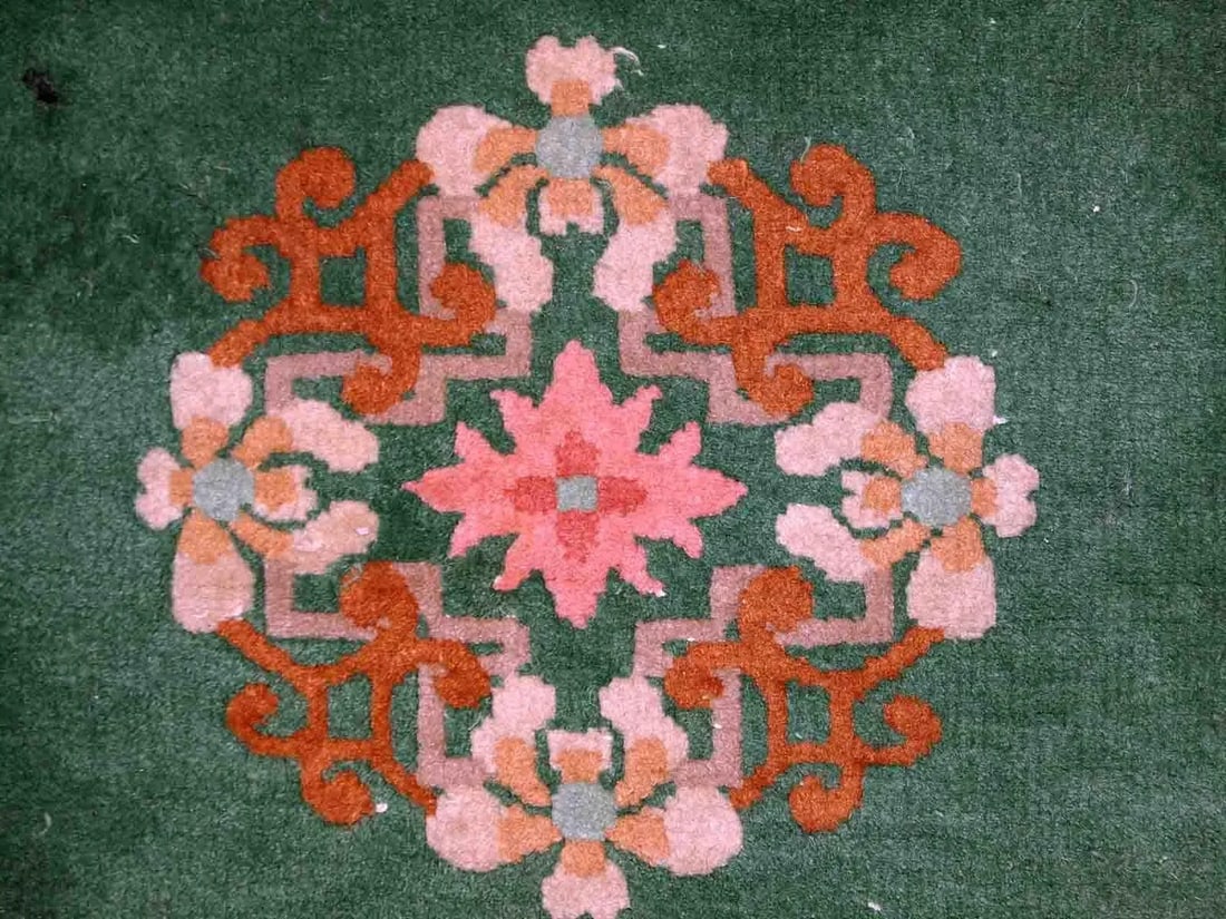 1930s Handmade Vintage Art Deco Chinese Rug 2.6' X 5.2' - 8