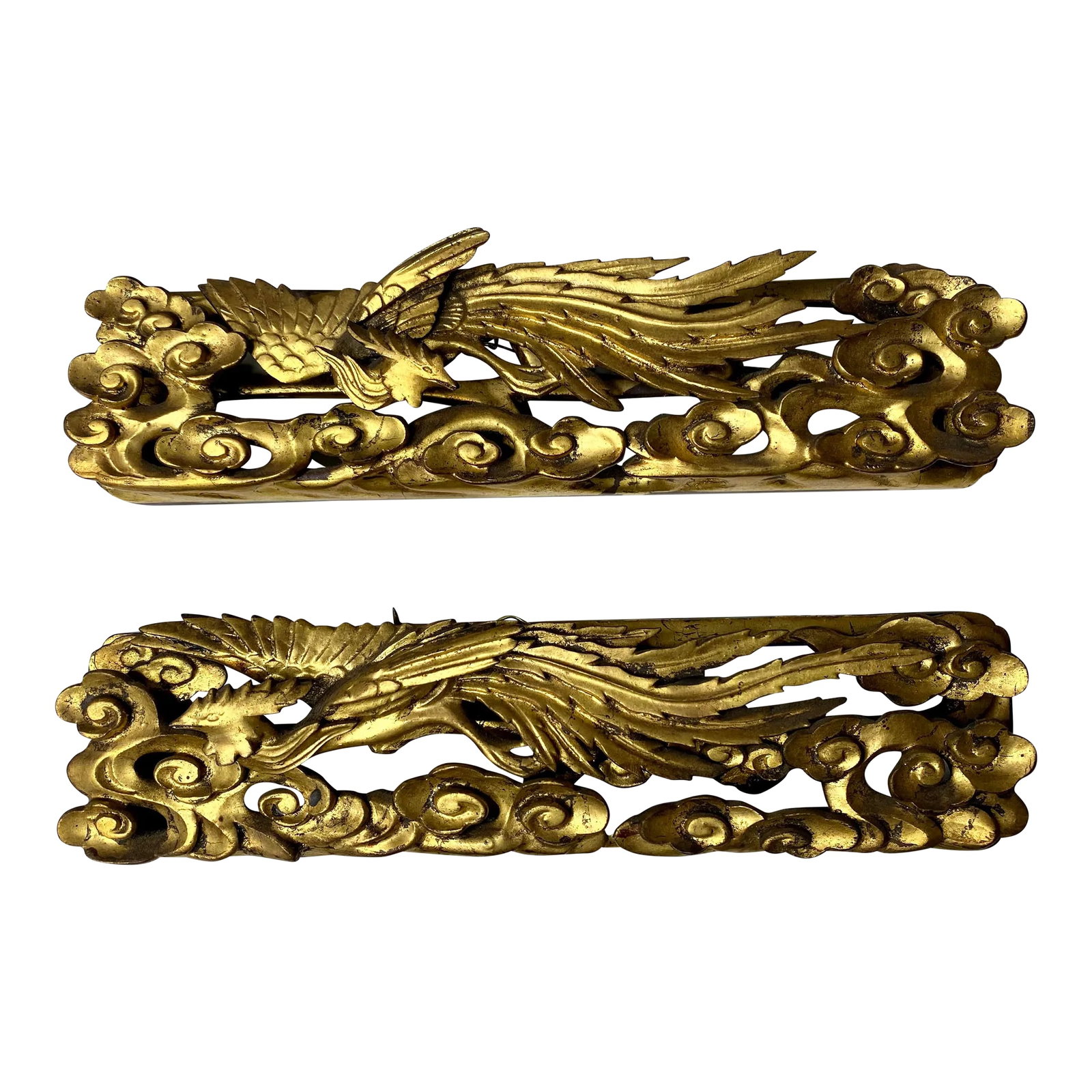 Pair Antique Chinese Gilt Carvings (1 of 12)