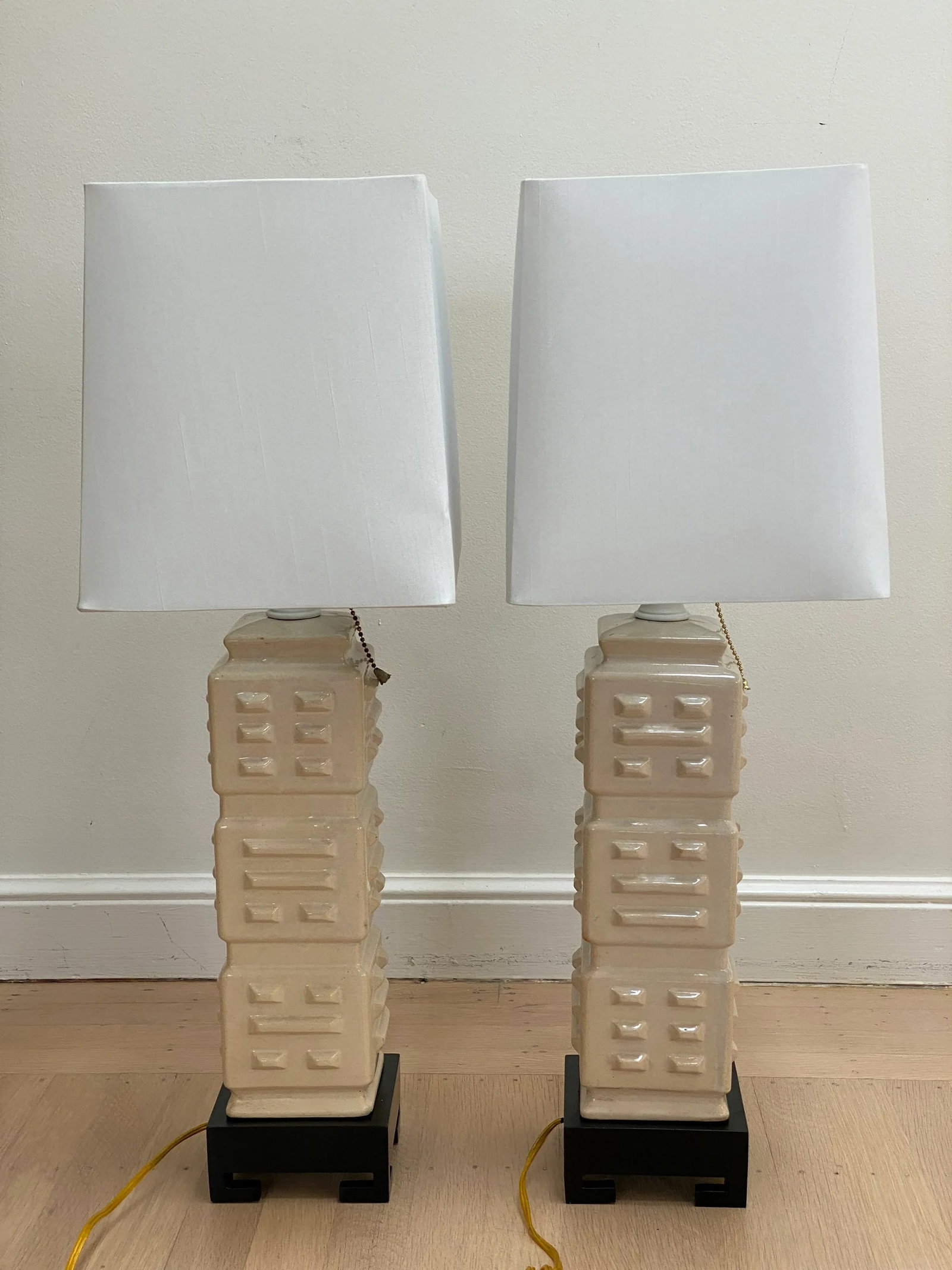 Hollywood Regency Style Ceramic Table Lamps - a Pair - 12