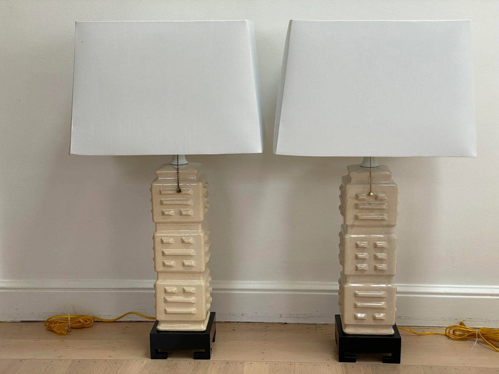 Hollywood Regency Style Ceramic Table Lamps - a Pair - 13
