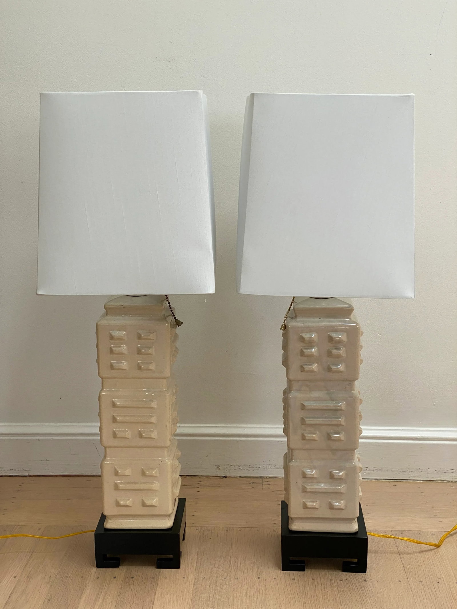 Hollywood Regency Style Ceramic Table Lamps - a Pair - 5