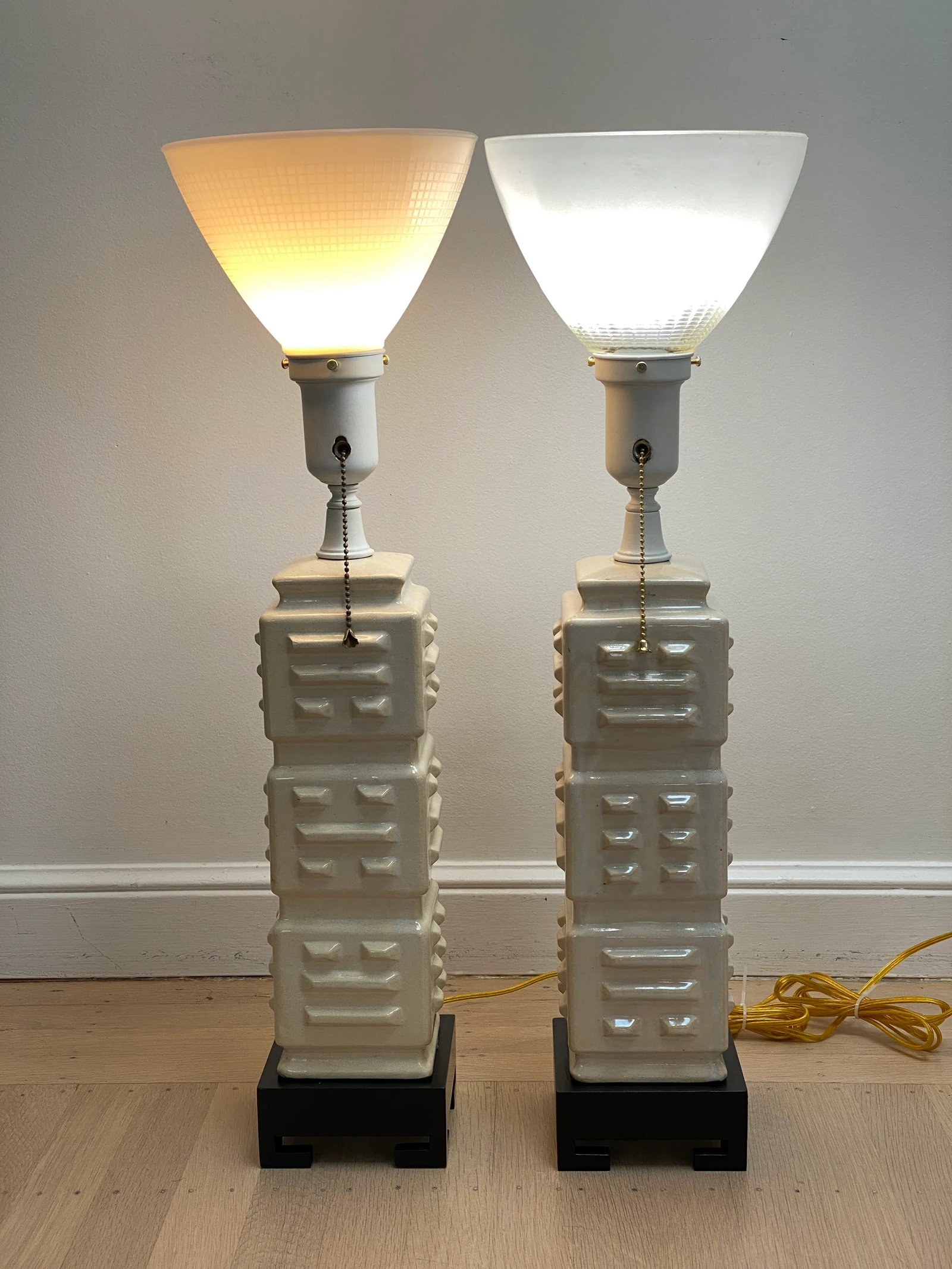 Hollywood Regency Style Ceramic Table Lamps - a Pair - 6