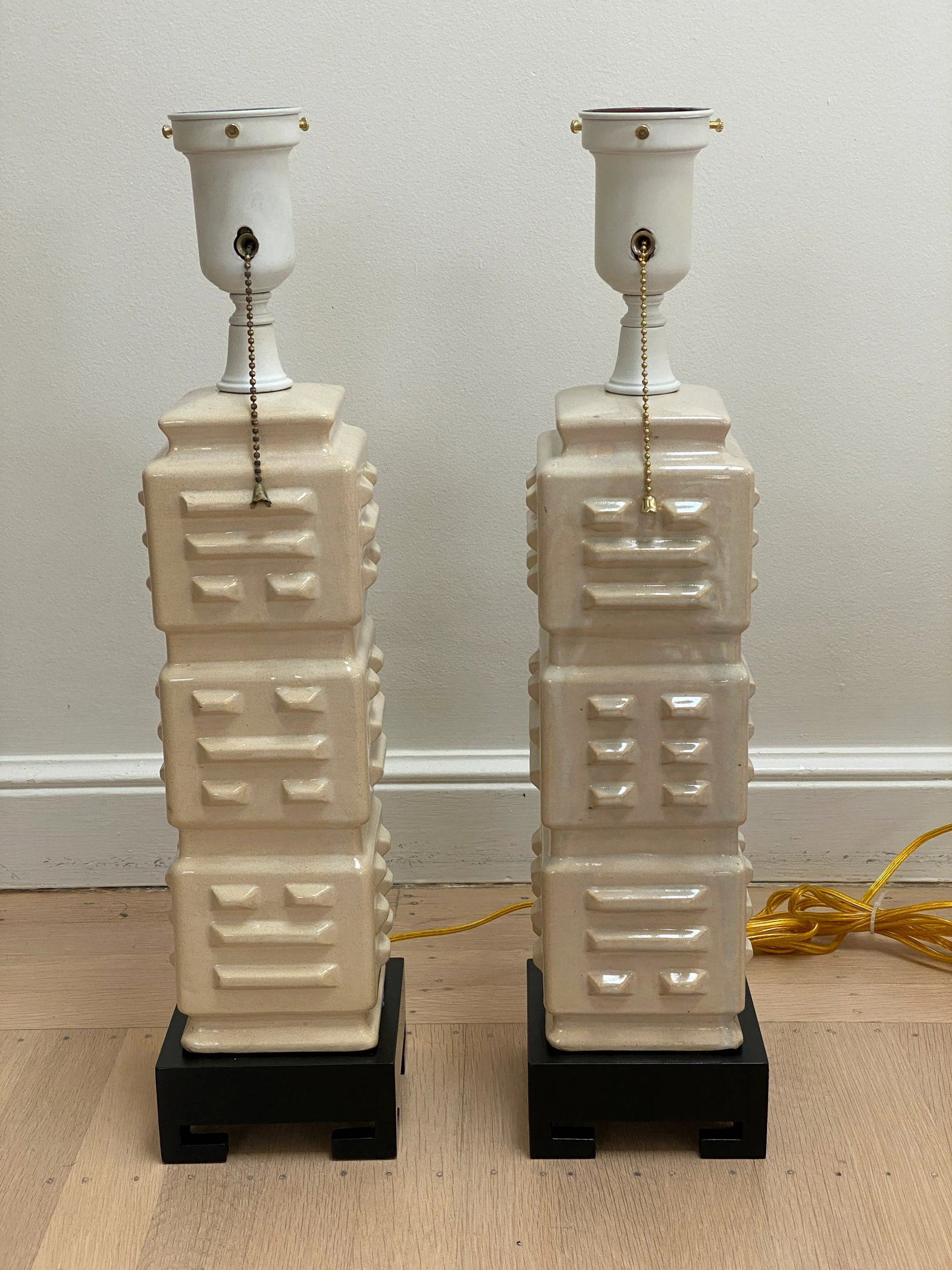 Hollywood Regency Style Ceramic Table Lamps - a Pair - 7