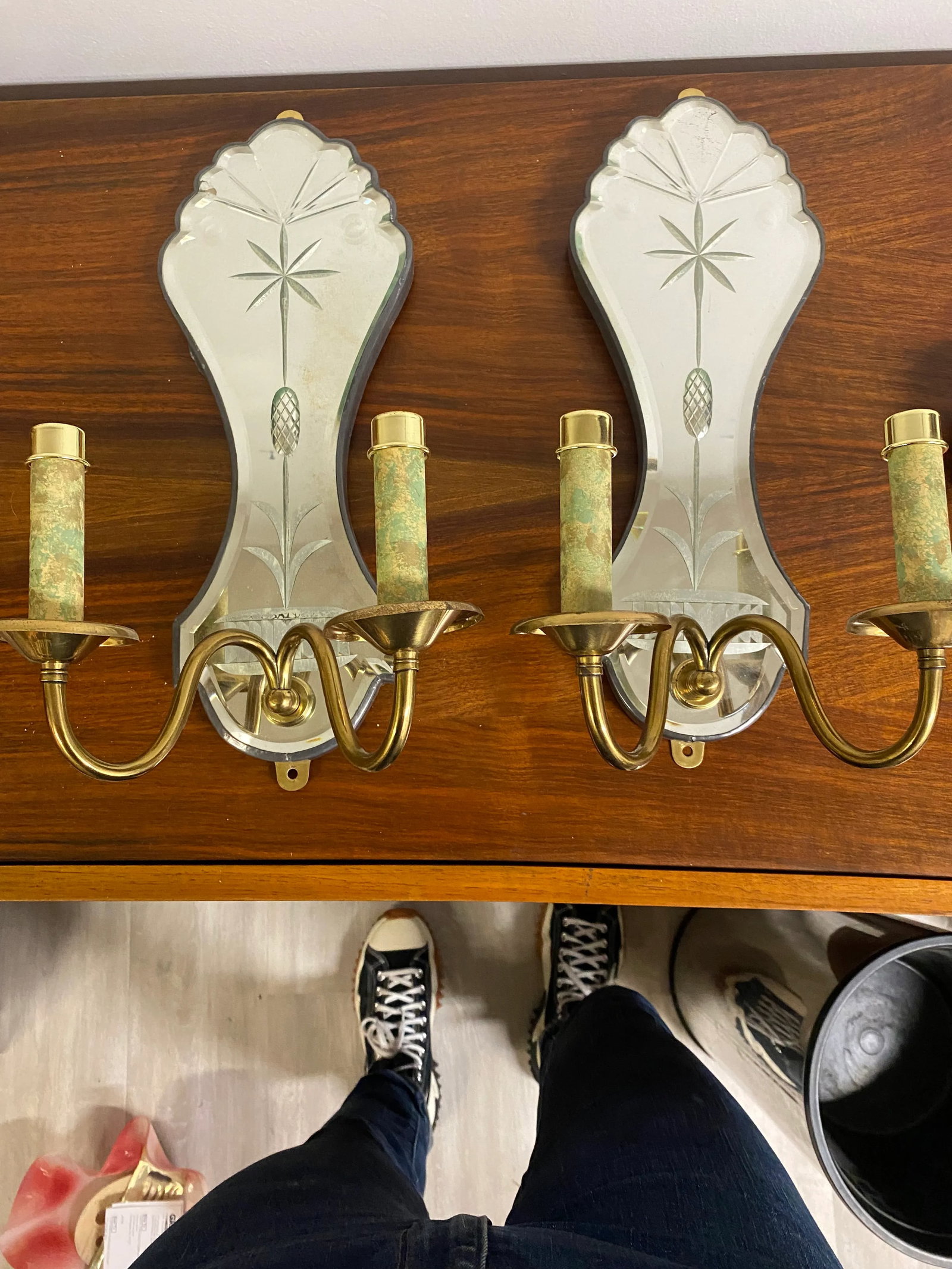 1940s Mirror Back Italian Sconces - 11