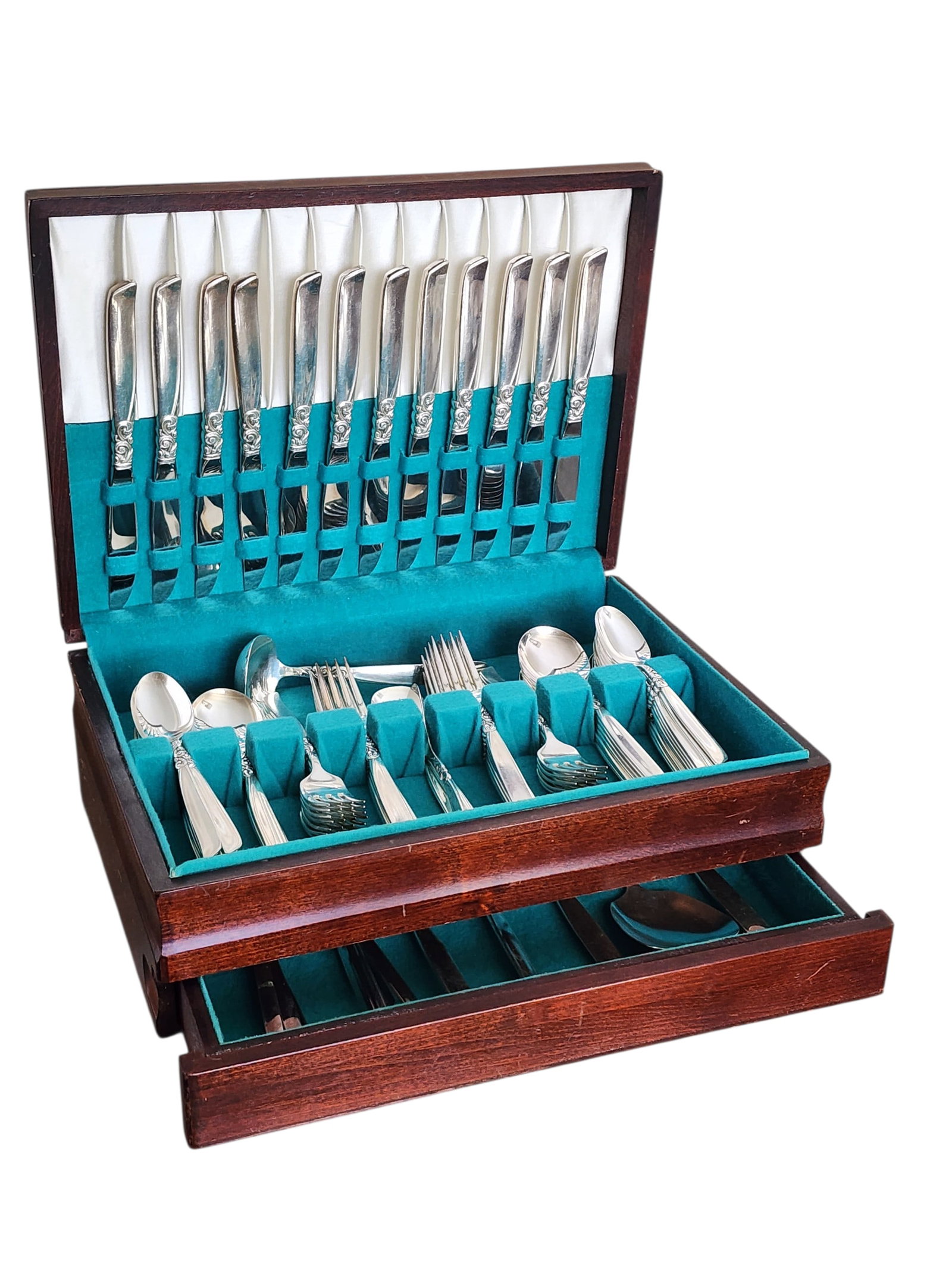1950s Service for 12 Plus Hostess and Completer Oneida South Seas Community Silver Plated Flatware S - 18