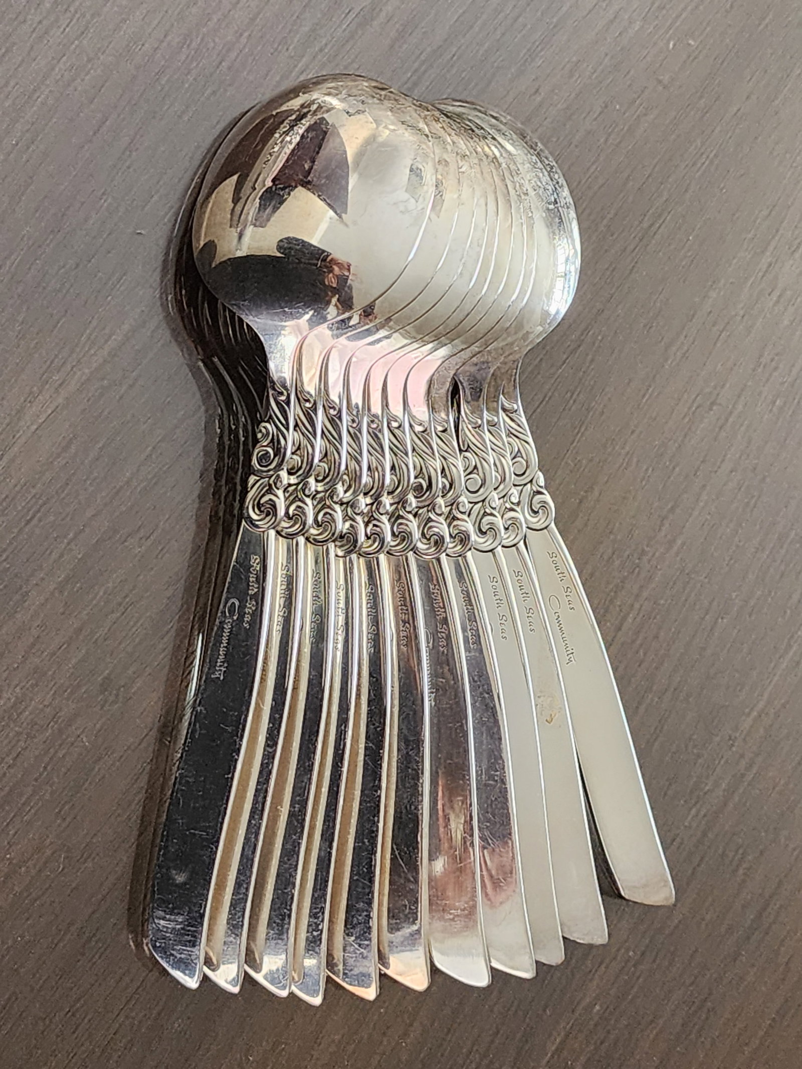 1950s Service for 12 Plus Hostess and Completer Oneida South Seas Community Silver Plated Flatware S - 4