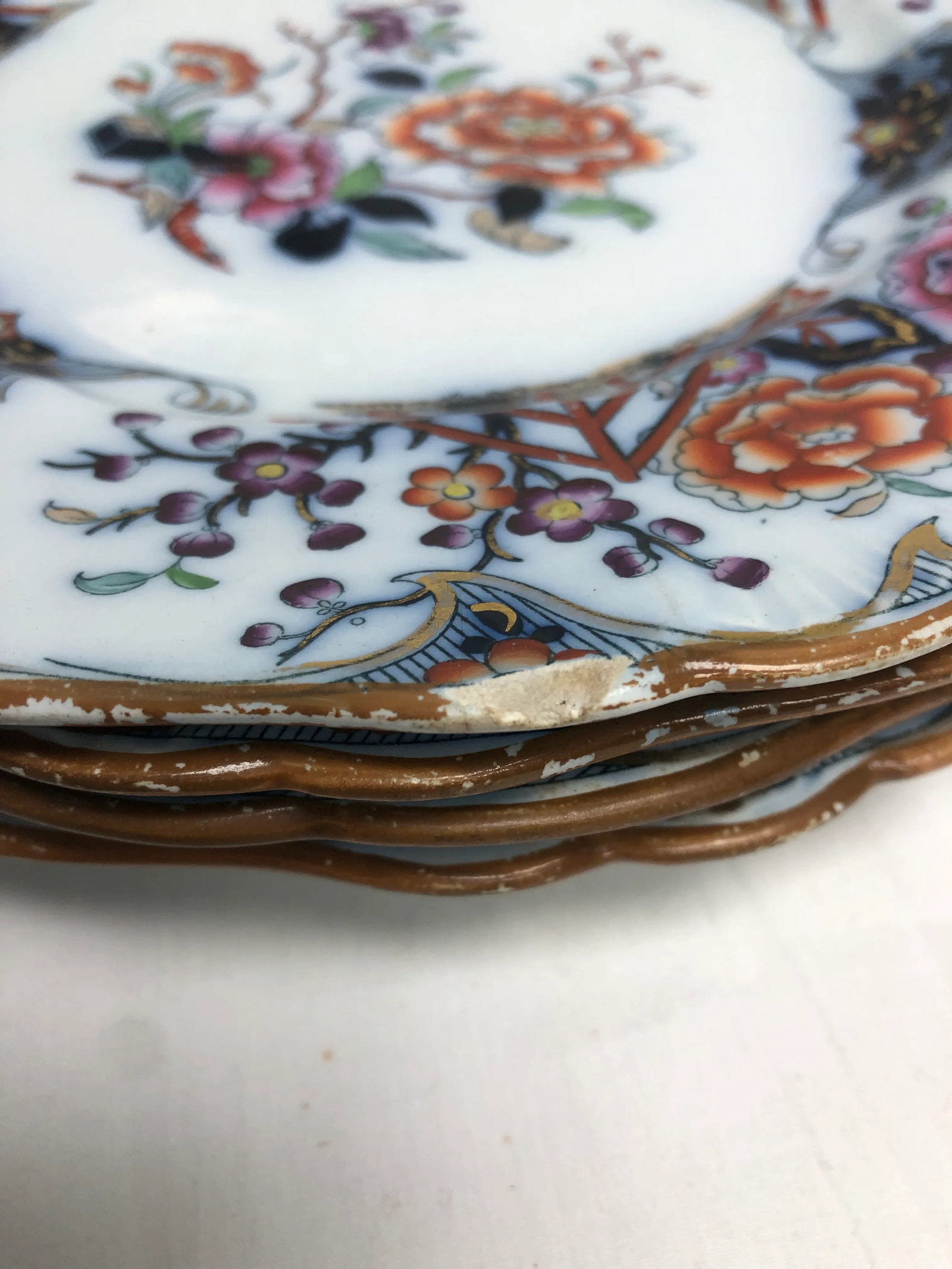 Circa 1840 Antique English Transferware Plates- Set of 8 - 10