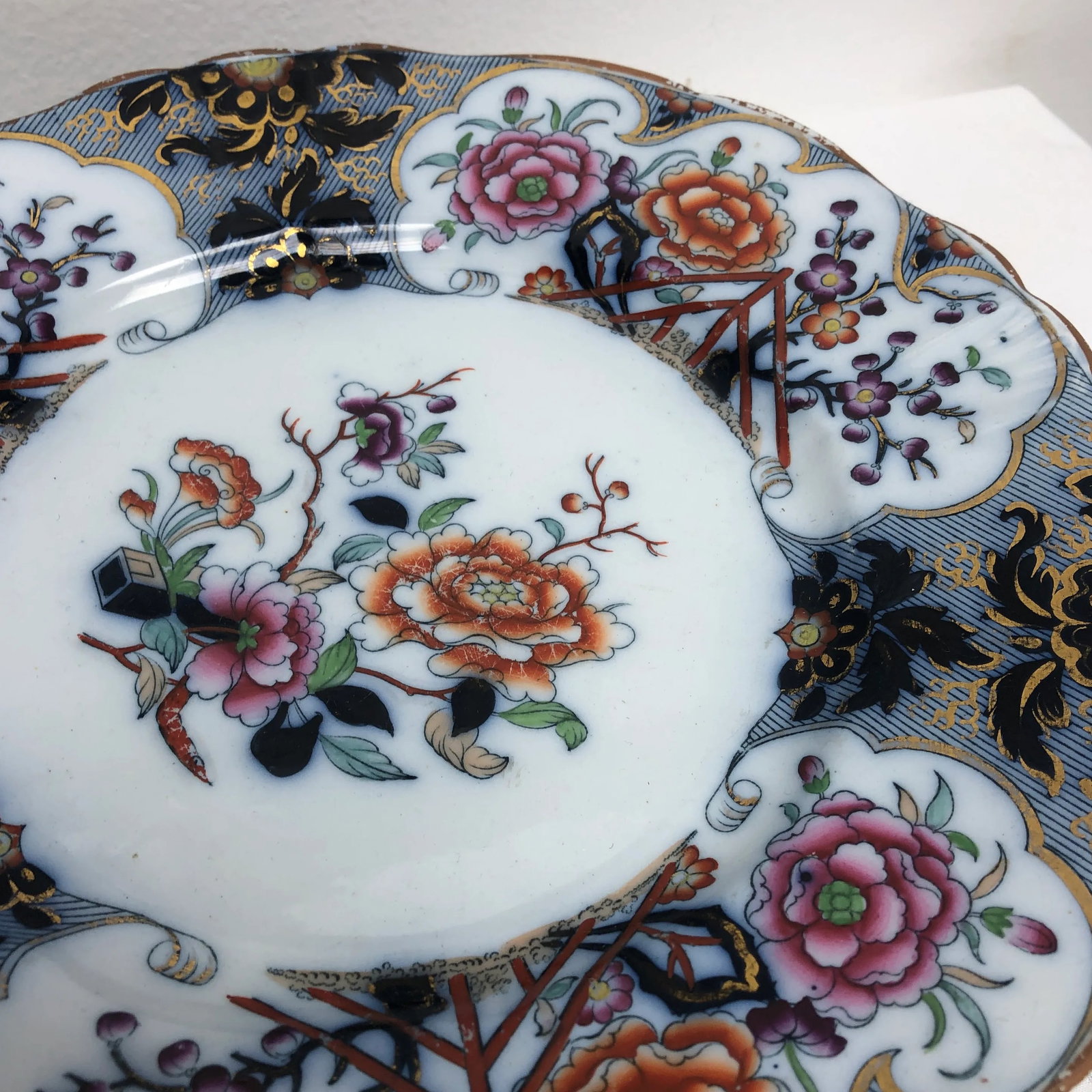 Circa 1840 Antique English Transferware Plates- Set of 8 - 4
