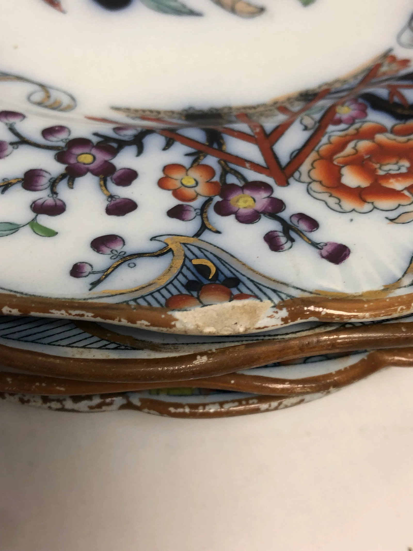 Circa 1840 Antique English Transferware Plates- Set of 8 - 7