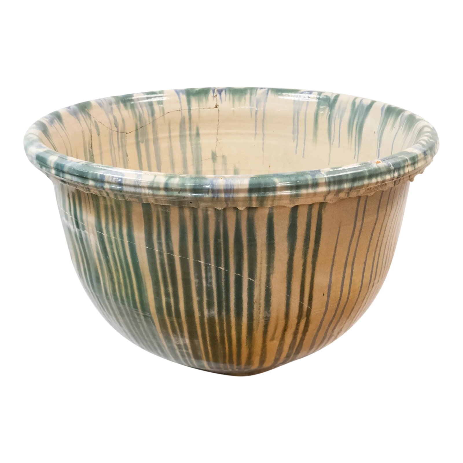 Massive 19th Century Japanese Shigaraki Glazed Kettle Planter (1 of 8)
