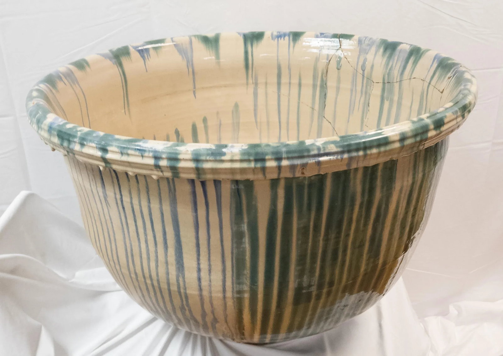 Massive 19th Century Japanese Shigaraki Glazed Kettle Planter - 5