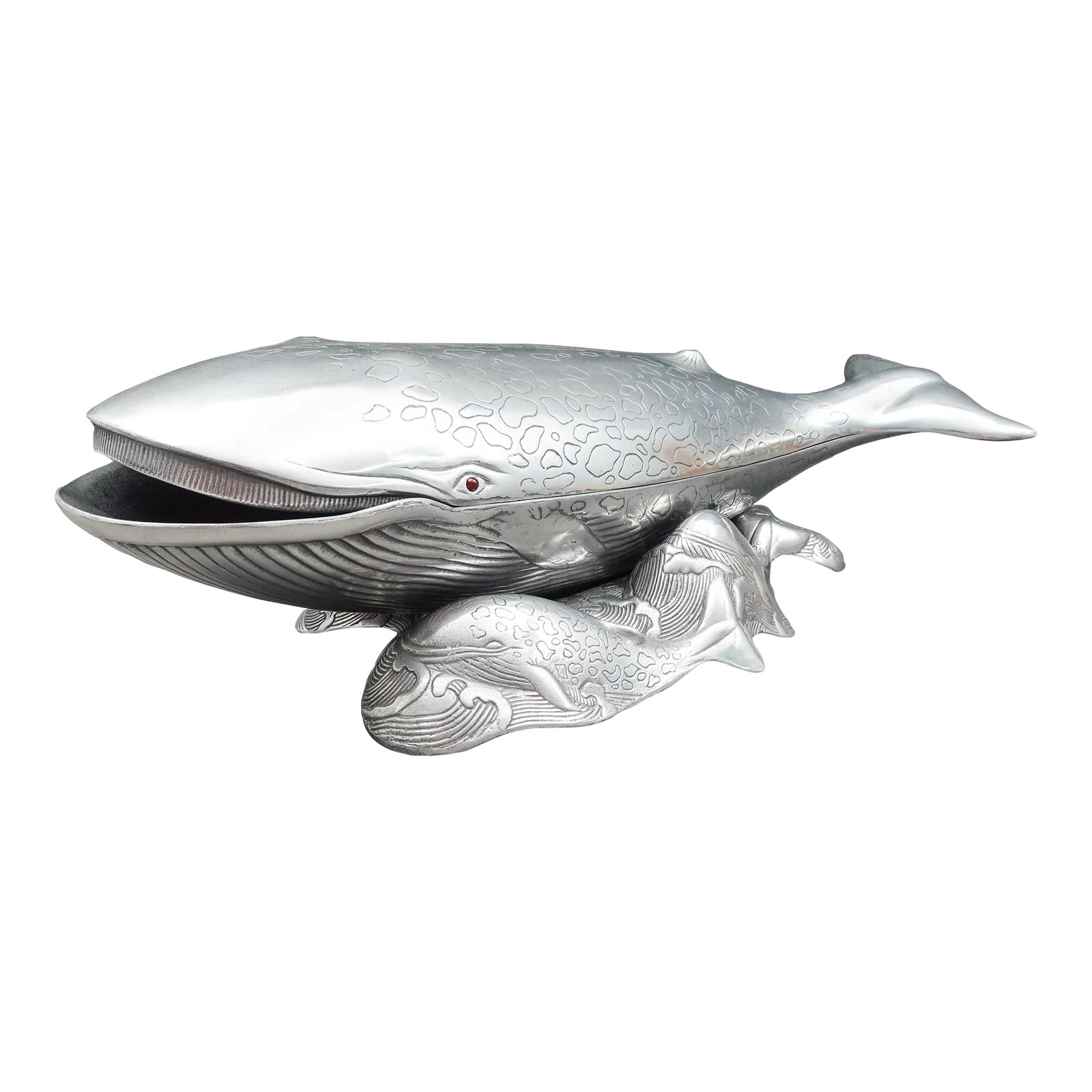 Arthur Court 1979 Aluminum Whale Ice Bucket Wine Cooler Tureen Server Sculpture (1 of 11)