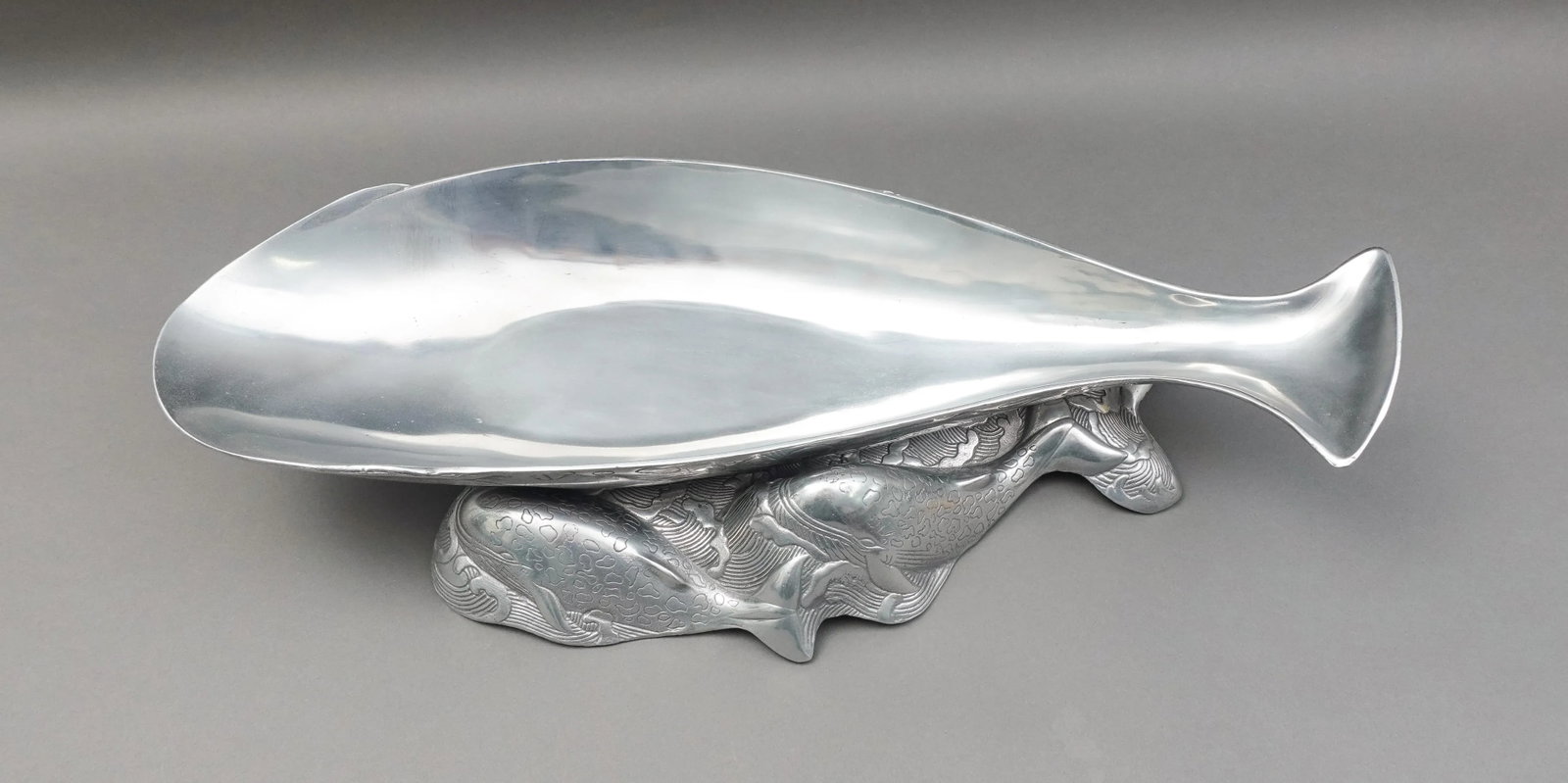 Arthur Court 1979 Aluminum Whale Ice Bucket Wine Cooler Tureen Server Sculpture - 5