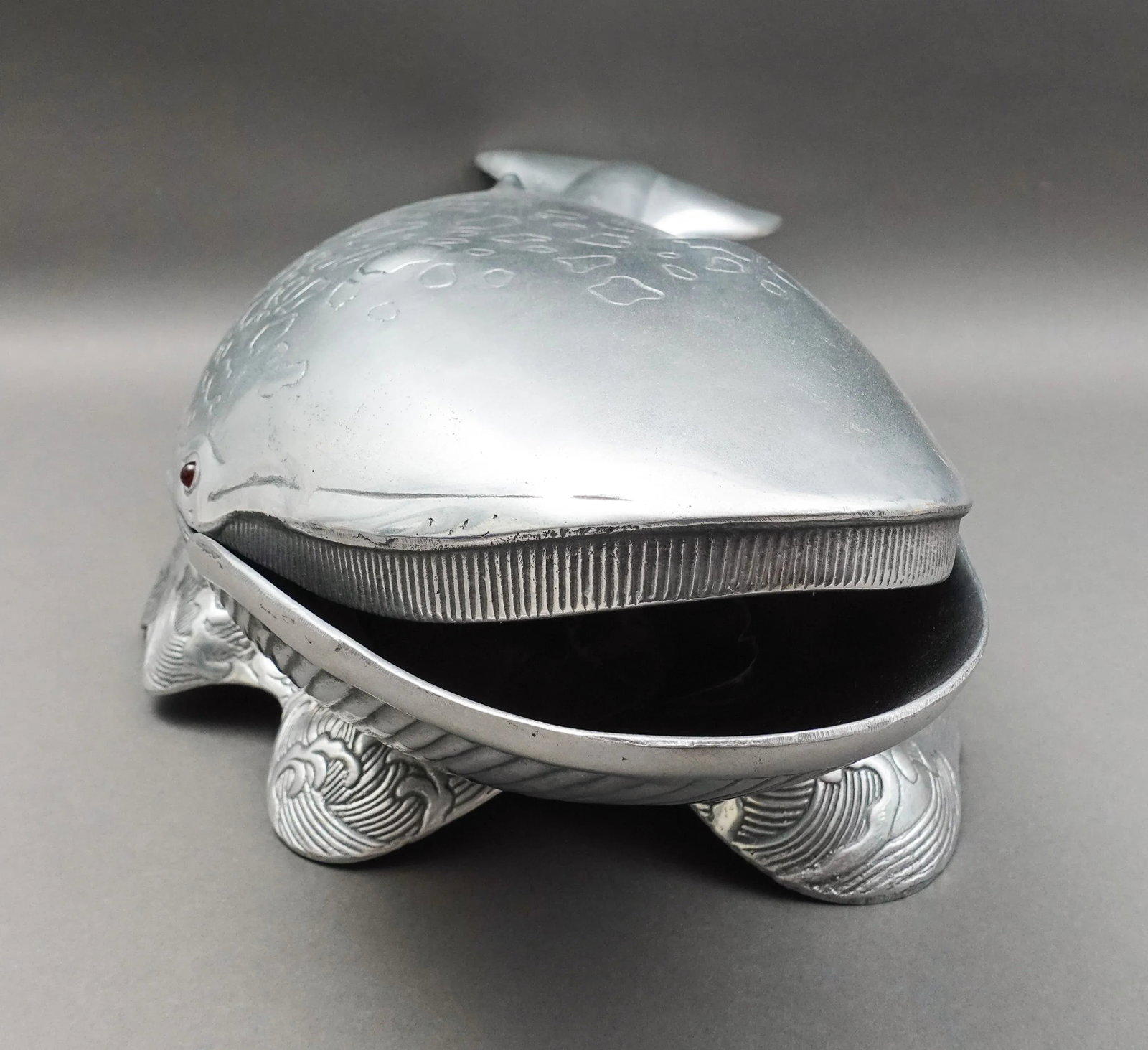 Arthur Court 1979 Aluminum Whale Ice Bucket Wine Cooler Tureen Server Sculpture - 9