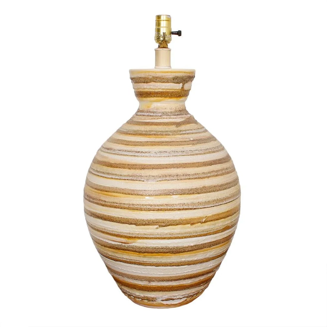 Natural Tones Hand-Painted Pottery Table Lamp (K: Sf) - 2