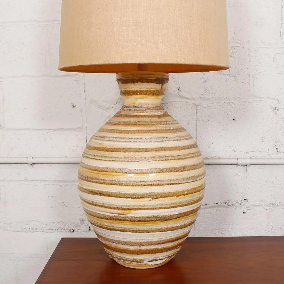 Natural Tones Hand-Painted Pottery Table Lamp (K: Sf) - 3