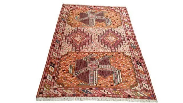 Vintage Persian Silk Soumak Handmade Rug - 4x6 - 2
