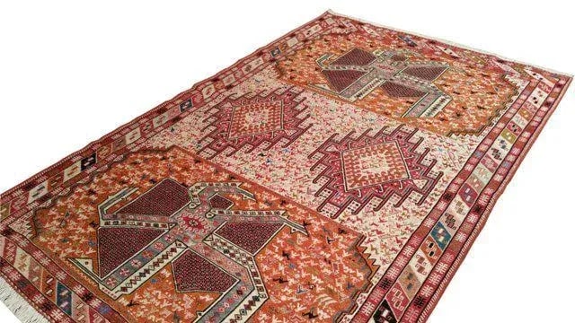 Vintage Persian Silk Soumak Handmade Rug - 4x6 - 3