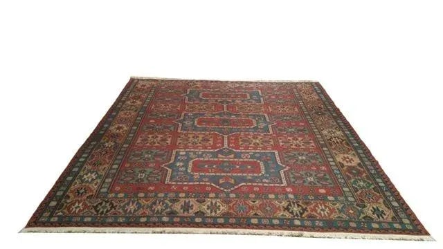Vintage Flat Weave Soumak Handmade Rug - 8'2'' X 9'5'' - Size Cat. 8x10 - 2