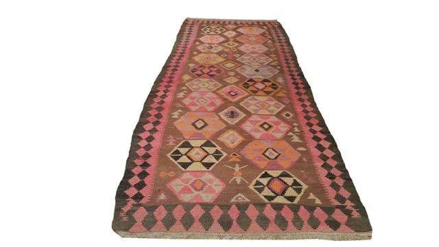 Vintage Traditional 14 Ft. Handmade Kilim Wide Runner Rug - 5' * 14'5'' - Size Cat. 6x9 - 2
