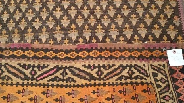 Vintage 10 Ft. Kilim Hand Made Wide Runner Rug - 4'9'' * 10' - Size Cat. 6x9 - 3