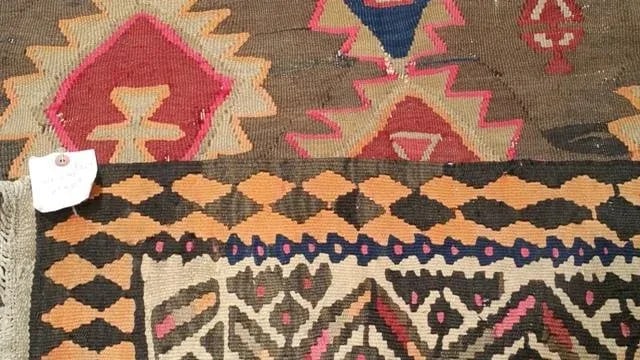Vintage Turkish Kilim Hand Made Wide Runner Rug - 4'5'' * 9'8" - Size Cat. 4x6 6x9 - 3