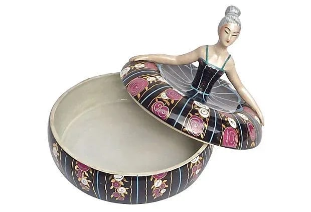 Robj Art Deco Porcelain Ballerina Box - 4