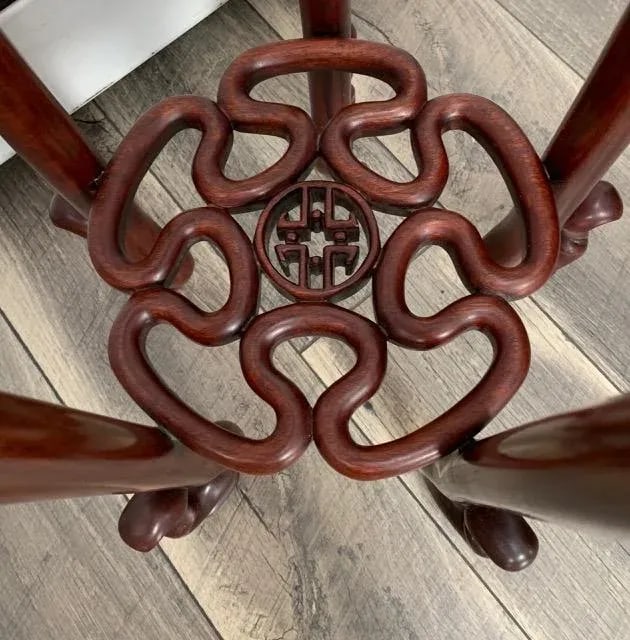 Antique Genuine Hand-Crafted Antique Chinese Rosewood Floor Plant Stand - 10