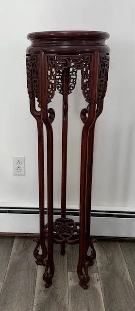 Antique Genuine Hand-Crafted Antique Chinese Rosewood Floor Plant Stand - 12
