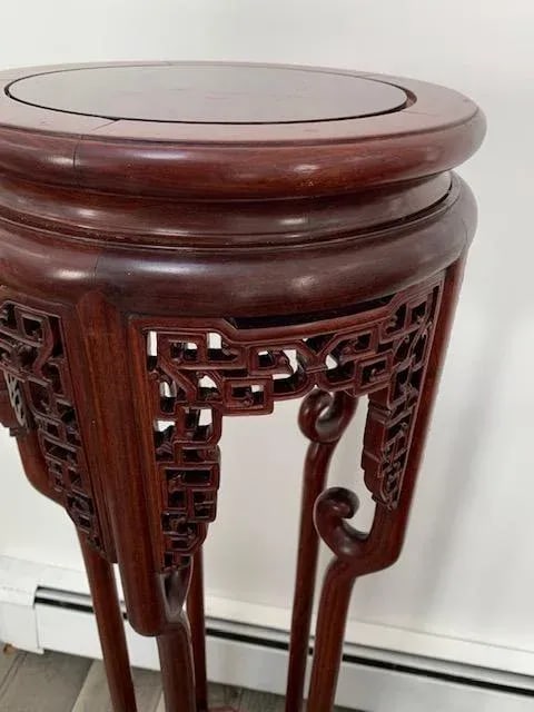 Antique Genuine Hand-Crafted Antique Chinese Rosewood Floor Plant Stand - 4