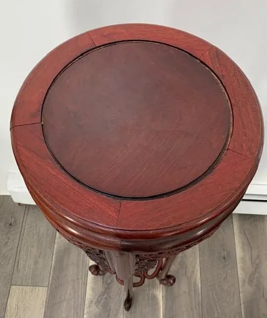Antique Genuine Hand-Crafted Antique Chinese Rosewood Floor Plant Stand - 6