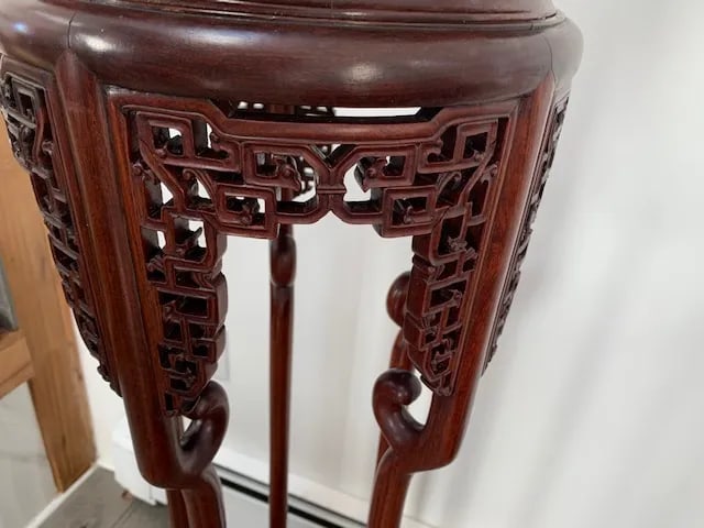 Antique Genuine Hand-Crafted Antique Chinese Rosewood Floor Plant Stand - 7