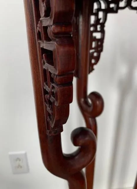 Antique Genuine Hand-Crafted Antique Chinese Rosewood Floor Plant Stand - 8
