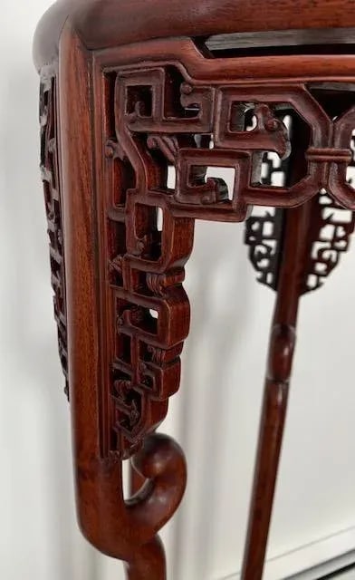 Antique Genuine Hand-Crafted Antique Chinese Rosewood Floor Plant Stand - 9