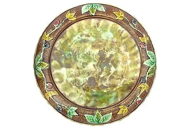 Antique Majolica Covered Dish - 7