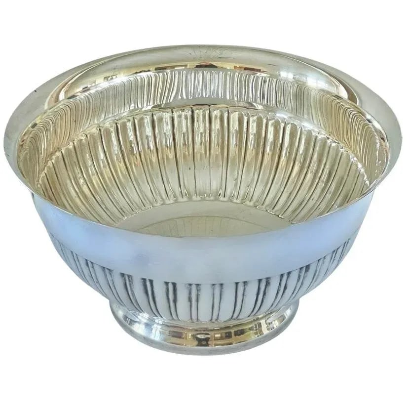 Towle Silversmiths Fine Vintage 1950s Large Silver Footed Bar Tub / Champagne / Wine Cooler - 7