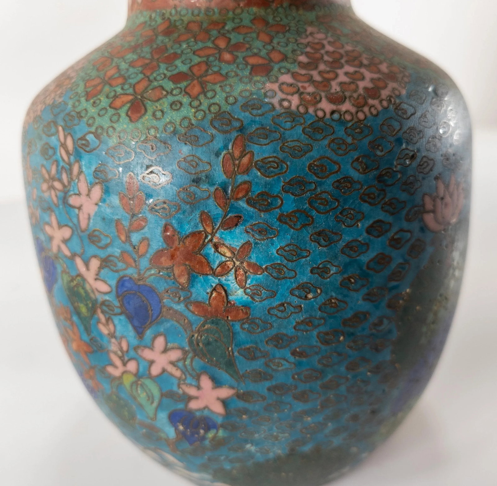 19th Century Japanese Edo Period Cloisonne Enamel Mallet Form Vase - 10