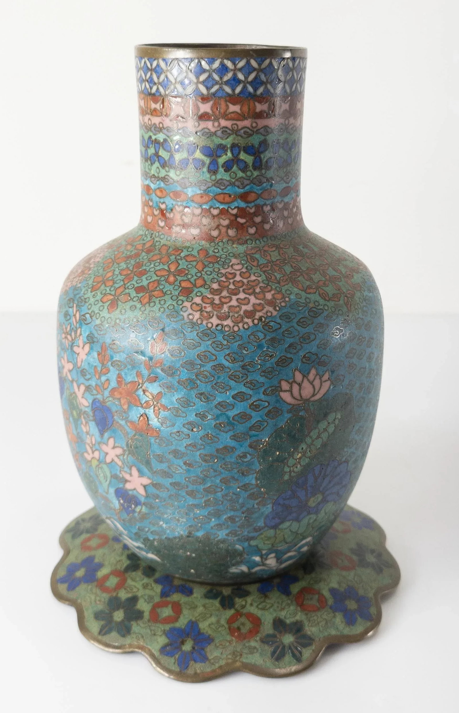 19th Century Japanese Edo Period Cloisonne Enamel Mallet Form Vase - 2