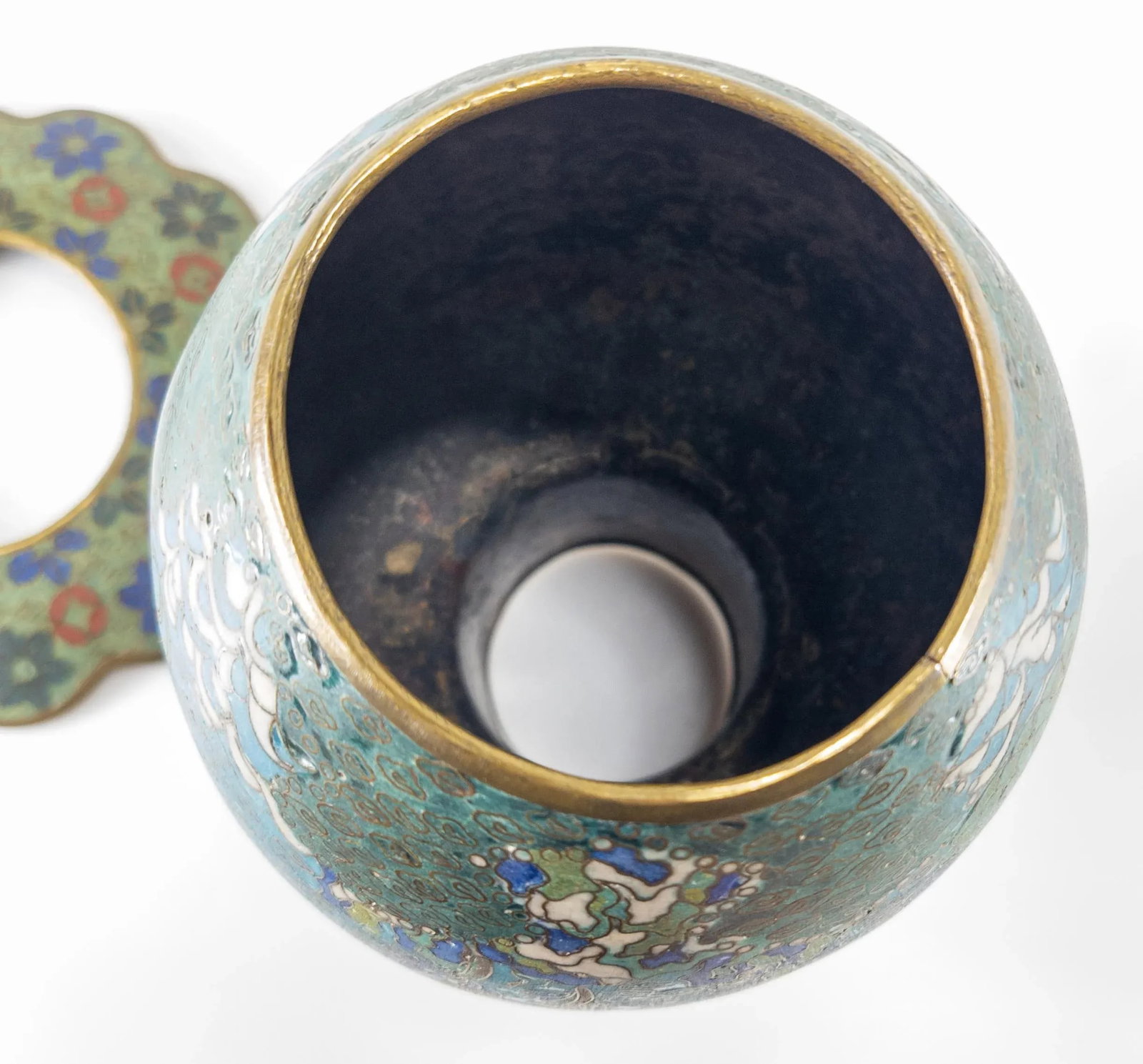 19th Century Japanese Edo Period Cloisonne Enamel Mallet Form Vase - 8
