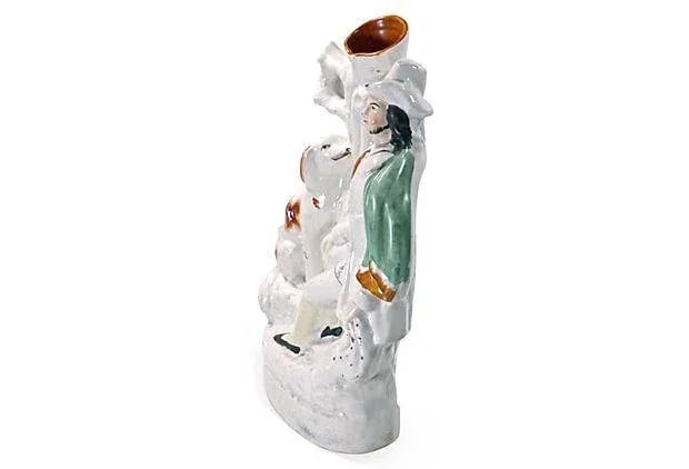 Antique Staffordshire Gentleman Dog Vase - 2